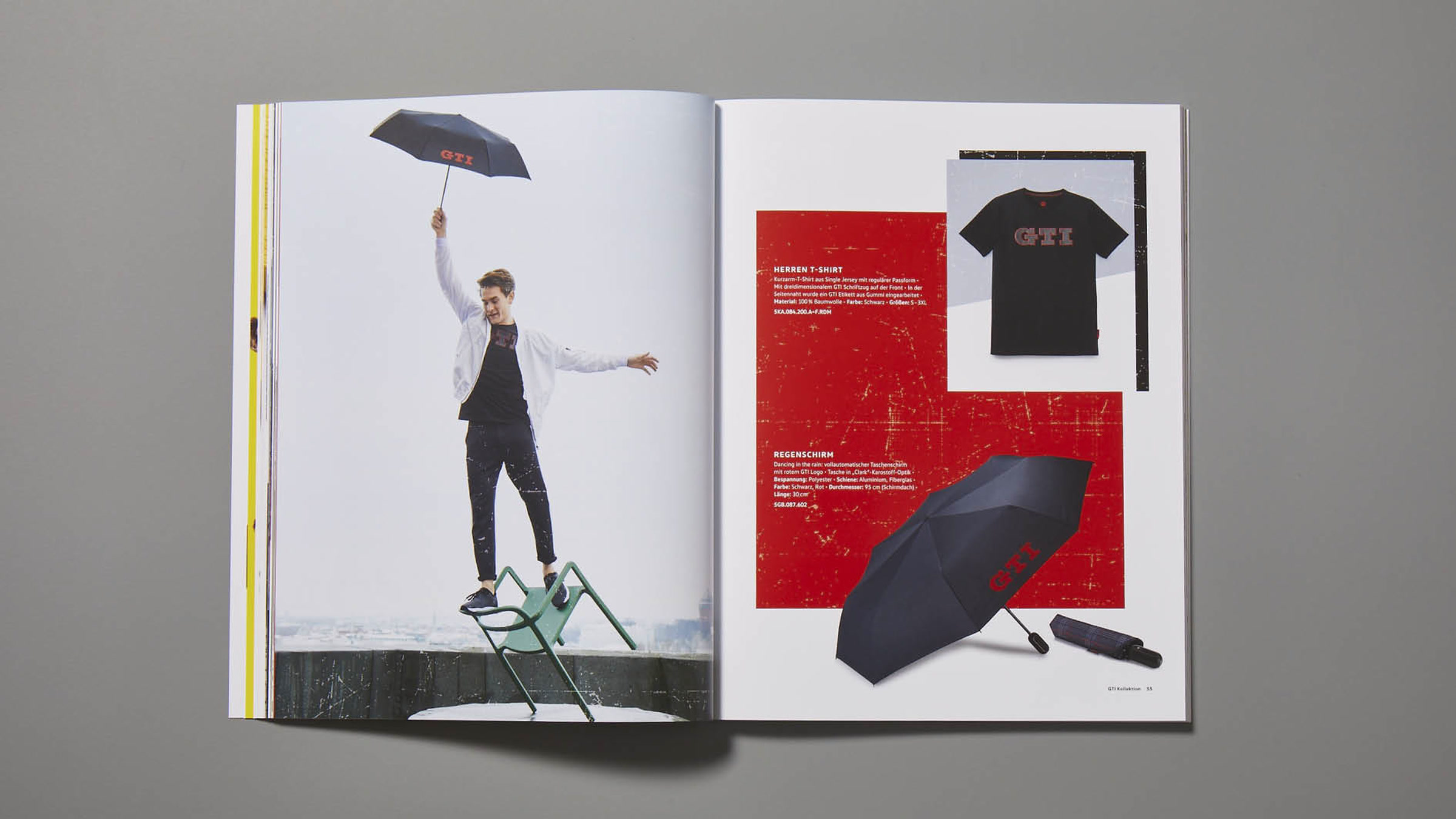 GTI collection, umbrella & t-shirt spread