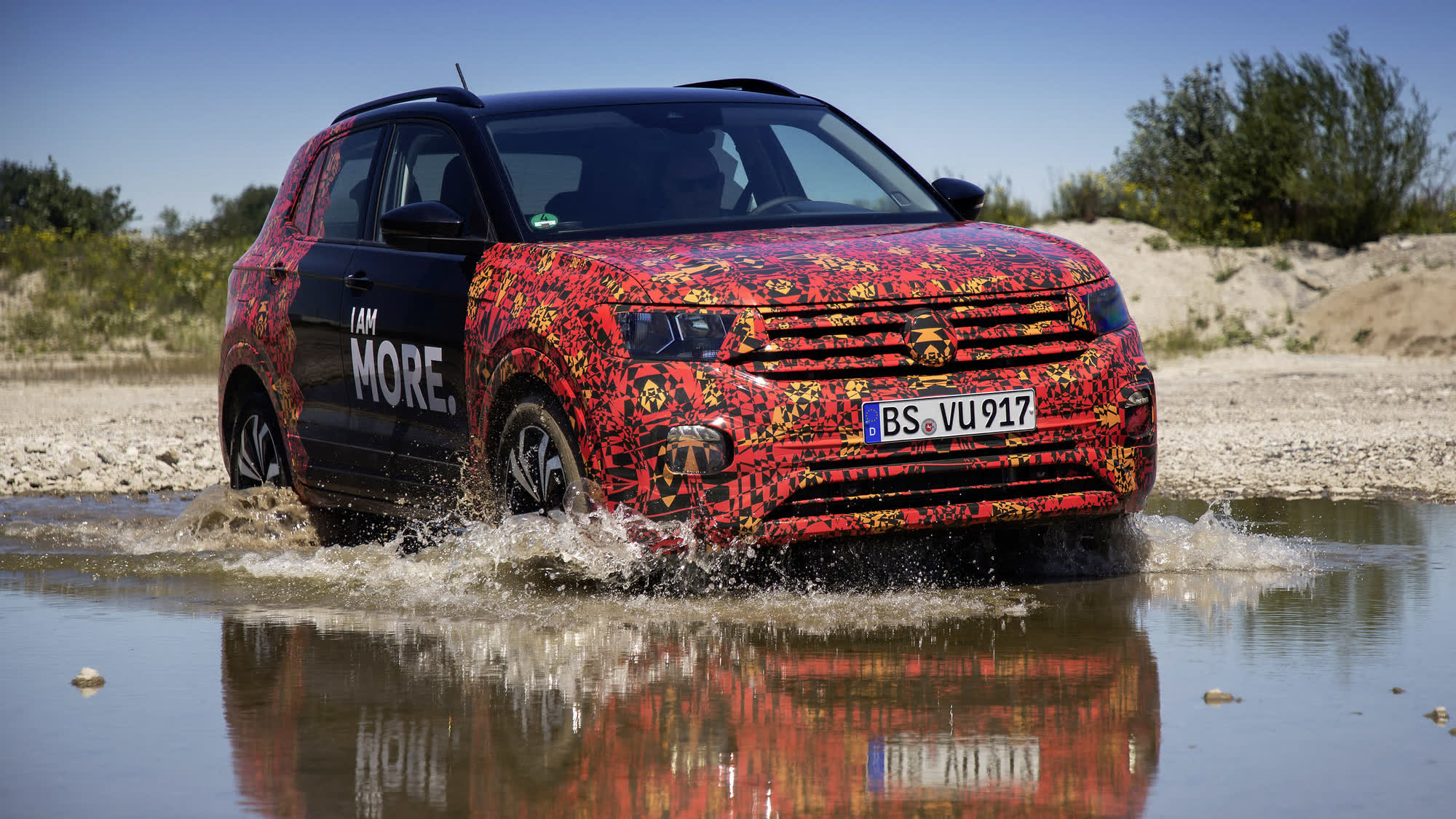 T-Cross pre-launch, water splash action